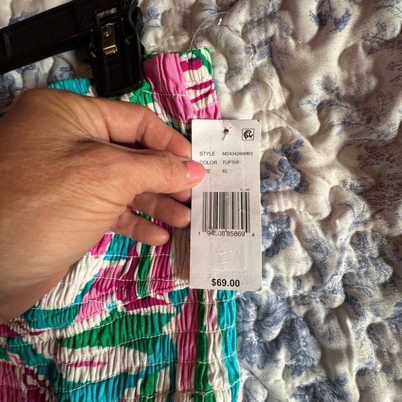 Summer fun  Pink ,  Green  and turquoise strapless  Dress - Picture 4 of 6